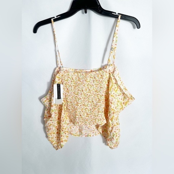 NWT BP. Ruched Crop Cami, in Orange- White Tamara Daisy - Picture 3 of 3